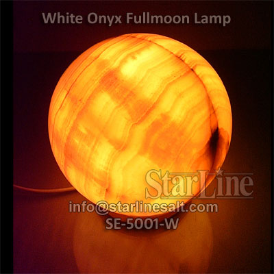 Fullmoon Onyx Lamp White